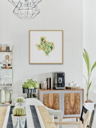 "Texas Cactus" Framed Painting Print, 12"x12"