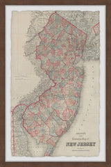"Colored New Jersey" Framed Painting Print, 12x18
