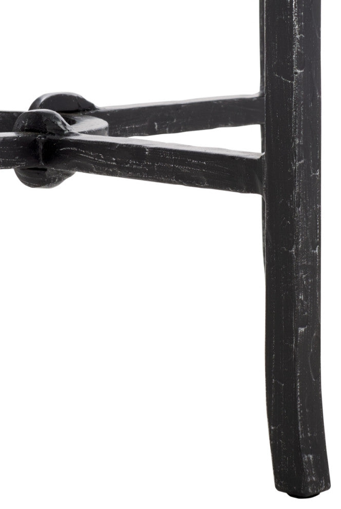 Safavieh Couture Tauri Metal Round Accent Table, Black/Clear