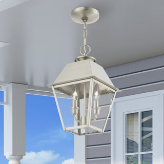 Wentworth 2 Light Brushed Nickel Outdoor Medium Pendant Lantern