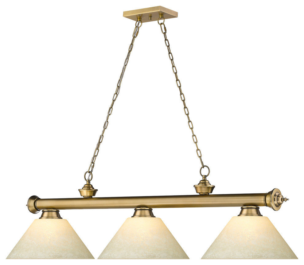 Zlite 2306-3RB-AGM14 3-Light Billiard, Golden Mottle