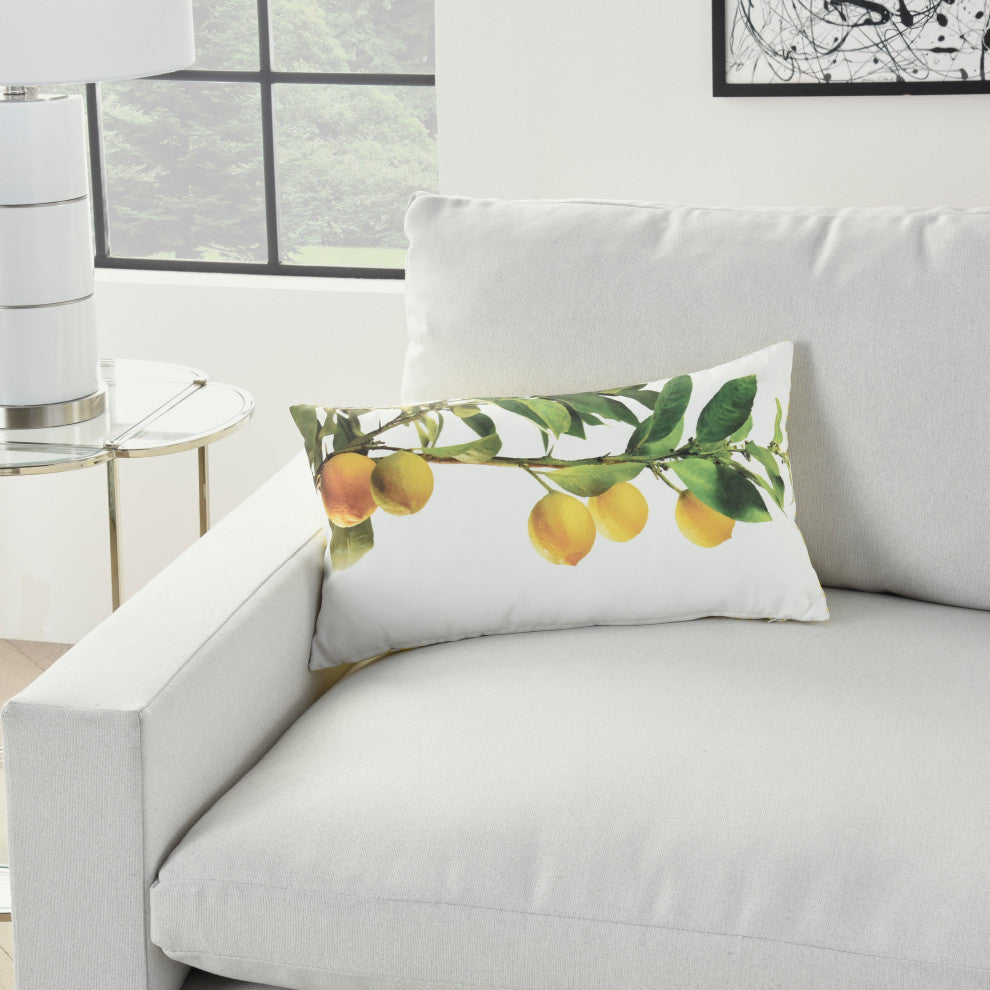 Mina Victory GT129 Throw Pillow, Yellow, 12"x 22"
