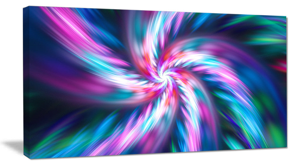 Dancing Multi Color Fractal Flower, Floral Canvas Art Print, 40x20