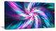 Dancing Multi Color Fractal Flower, Floral Canvas Art Print, 40x20