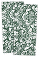 Damask Dishtowel, Set of 2 Dark, Dark Green