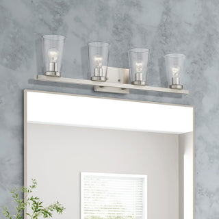 Cityview 4 Light Brushed Nickel Large Vanity Sconce