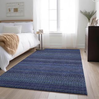 Premium Machine Washable Mayfield AMF527 Navy 10' x 14' Rug