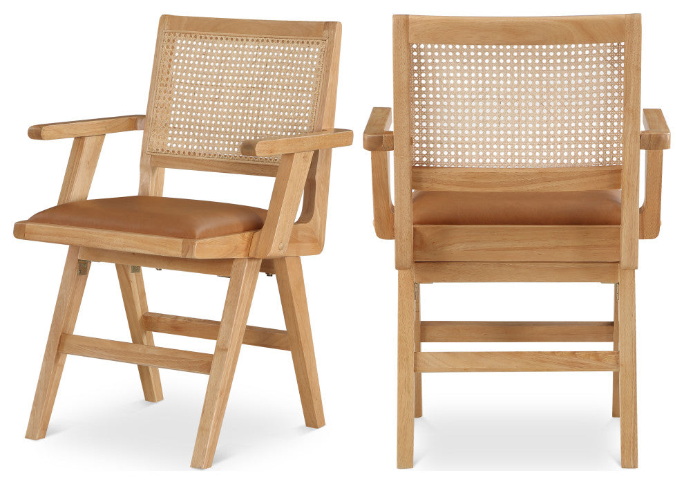 Abby Chair, Cognac, Natural Finish, Arm Chair