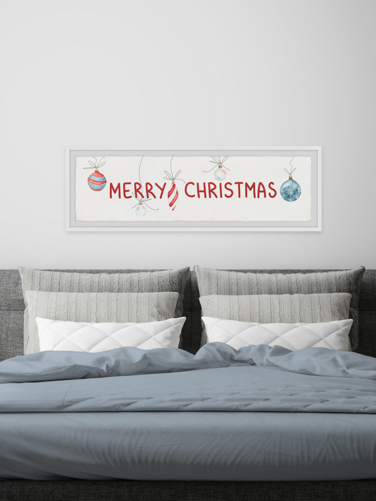 "Wish You a Merry Christmas" Framed Painting Print, 30x10