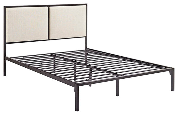 Modway Della King Fabric Bed, Brown Beige