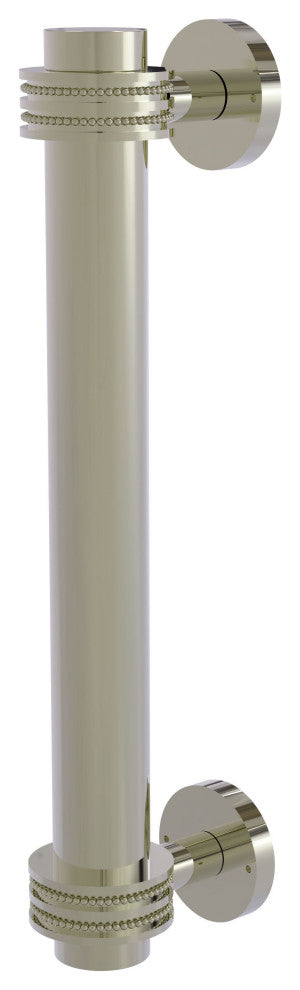 8" Door Pull With Dotted Accents, Polished Nickel