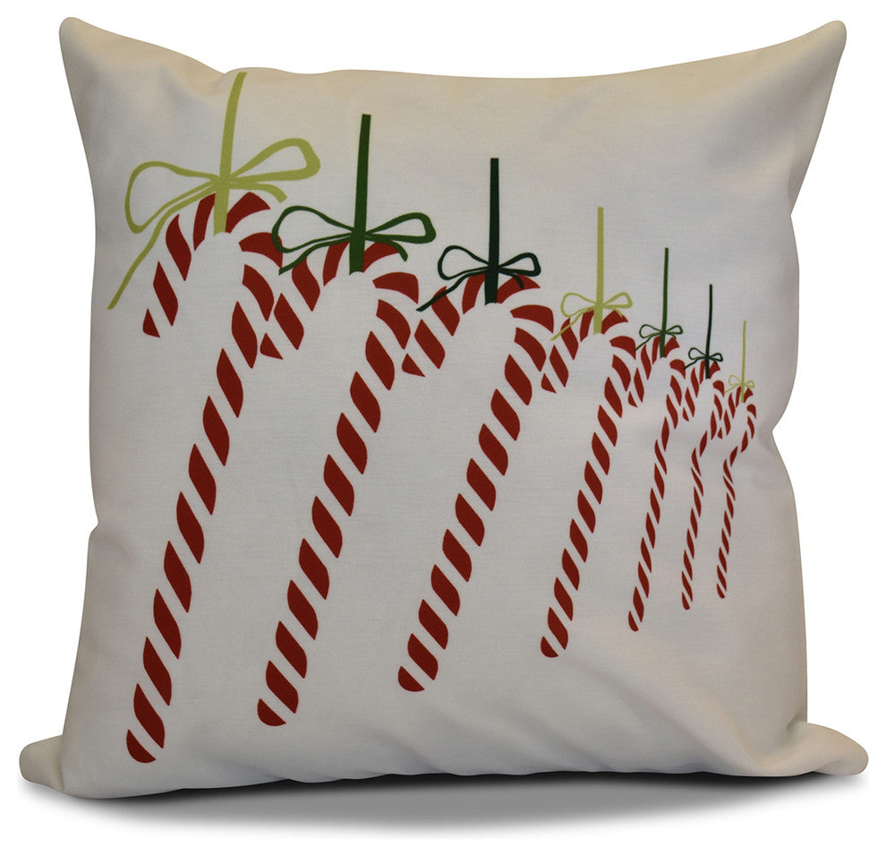 Candy Canes Pillow, Green, 26"x26"