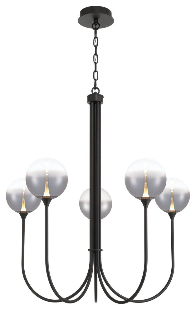 Iissa 5L 34" Black Smoke Chandelier
