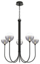 Iissa 5L 34" Black Smoke Chandelier