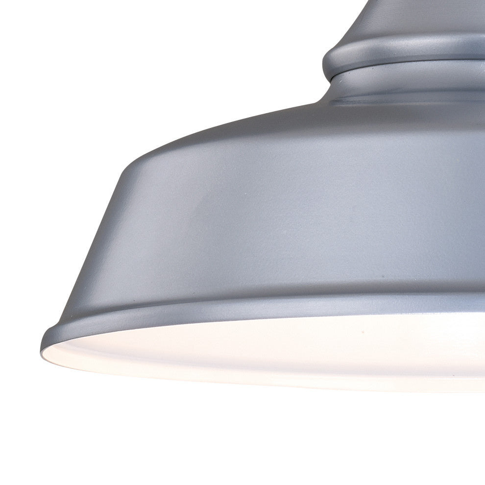 Dorado 1 Light Barn Outdoor Wall Lantern, Satin Silver/White, 9"x9"x13"