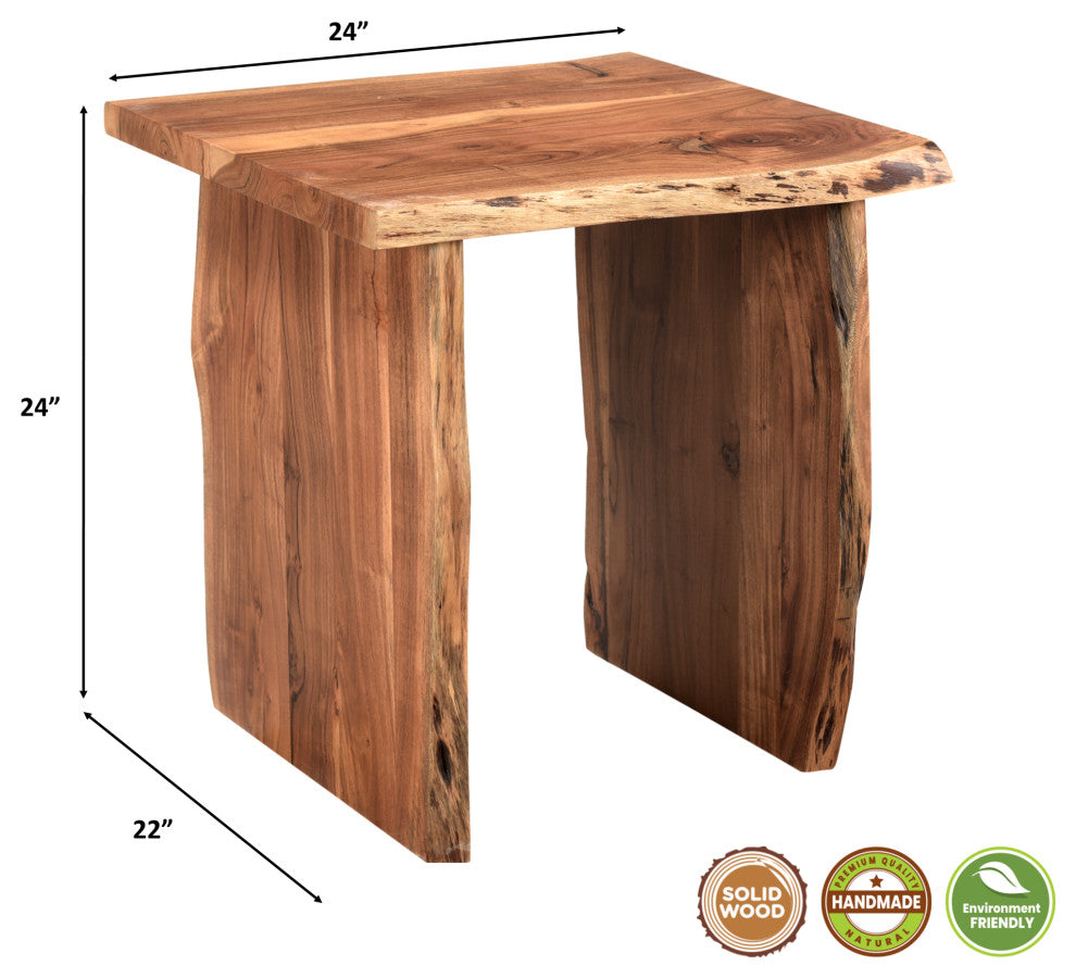 Stafford 2-piece Live Edge Solid Wood Living Room Table Set