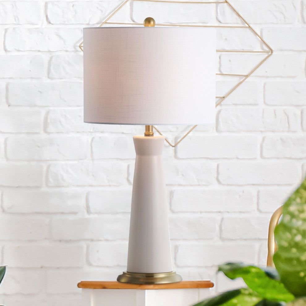 Hartley 29" Ceramic Column LED Table Lamp, Dusty Rose