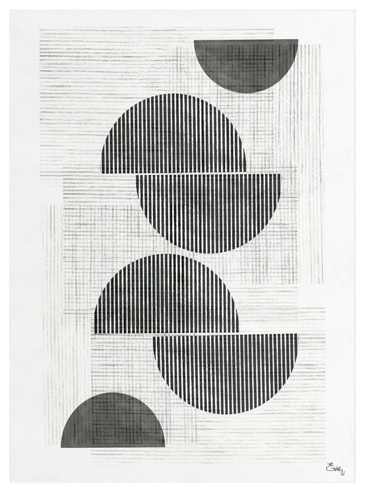 Retro Modern Geometric Art Area Rug, 7.5'x10.3'