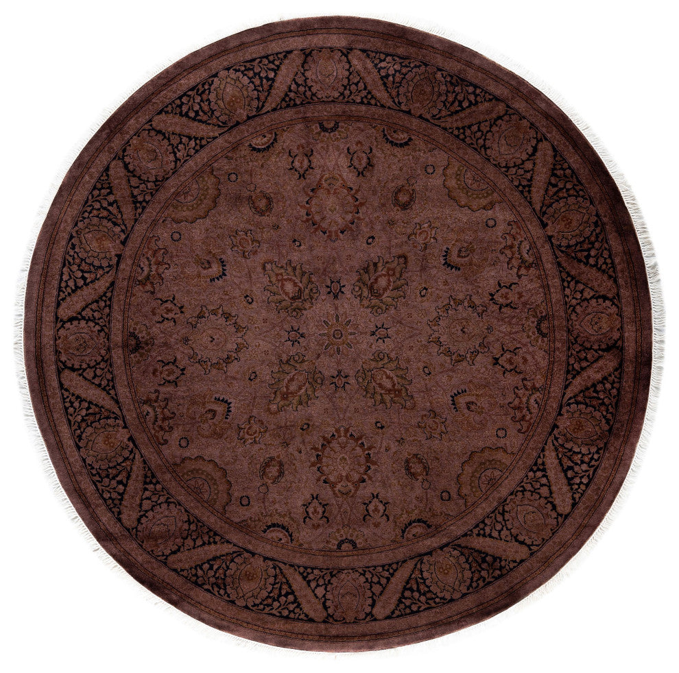 Overdyed One-of-a-Kind Hand-Knotted Area Rug Brown, 6' 1" x 6' 1"