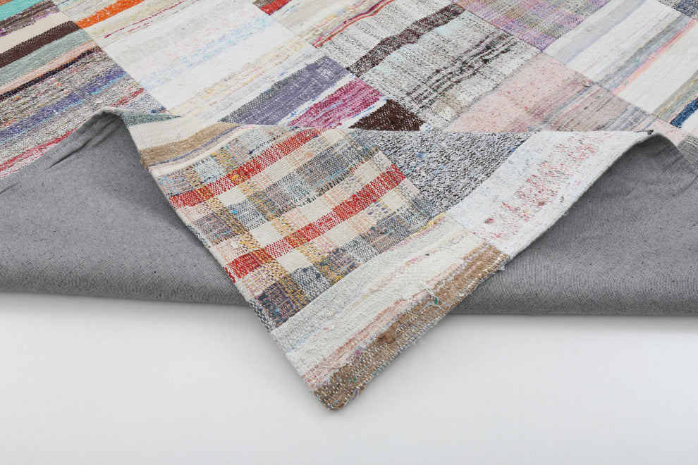 Rug N Carpet - Handmade Oriental 8' 1'' x 11' 7'' Vintage Patchwork Kilim Rug