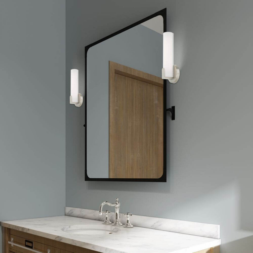 Livex Lund 12" Tall LED Brushed Nickel ADA Wall Sconce
