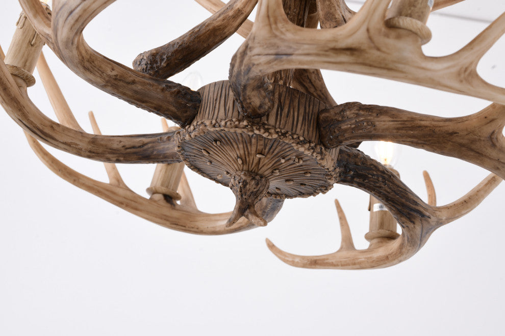 Bethel International IL07 6-Light Antler Pendant, Brown