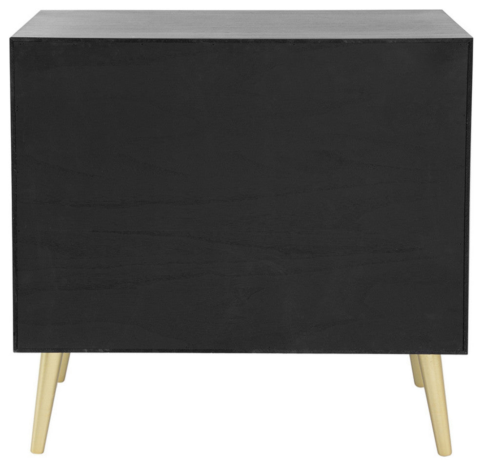 Benzara BM285092 Dresser Chest Cabinet, 3 Drawers, Woven Rattan, Modern, Gold