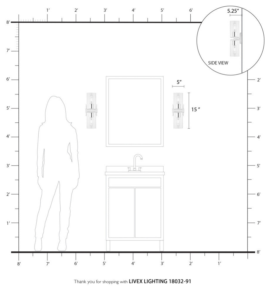 Clarion 2 Light Brushed Nickel Vanity Sconce