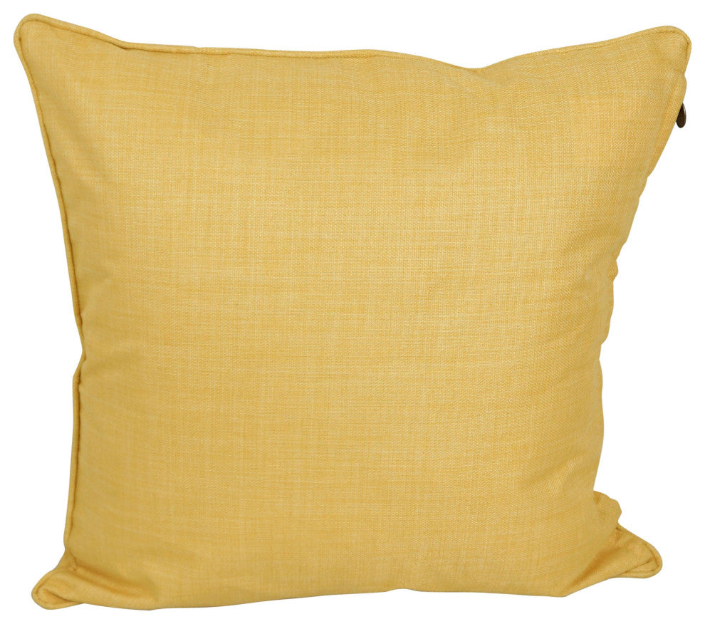 25" Double-Corded Polyester Square Floor Pillows With Inserts, Set of 2, Lemon