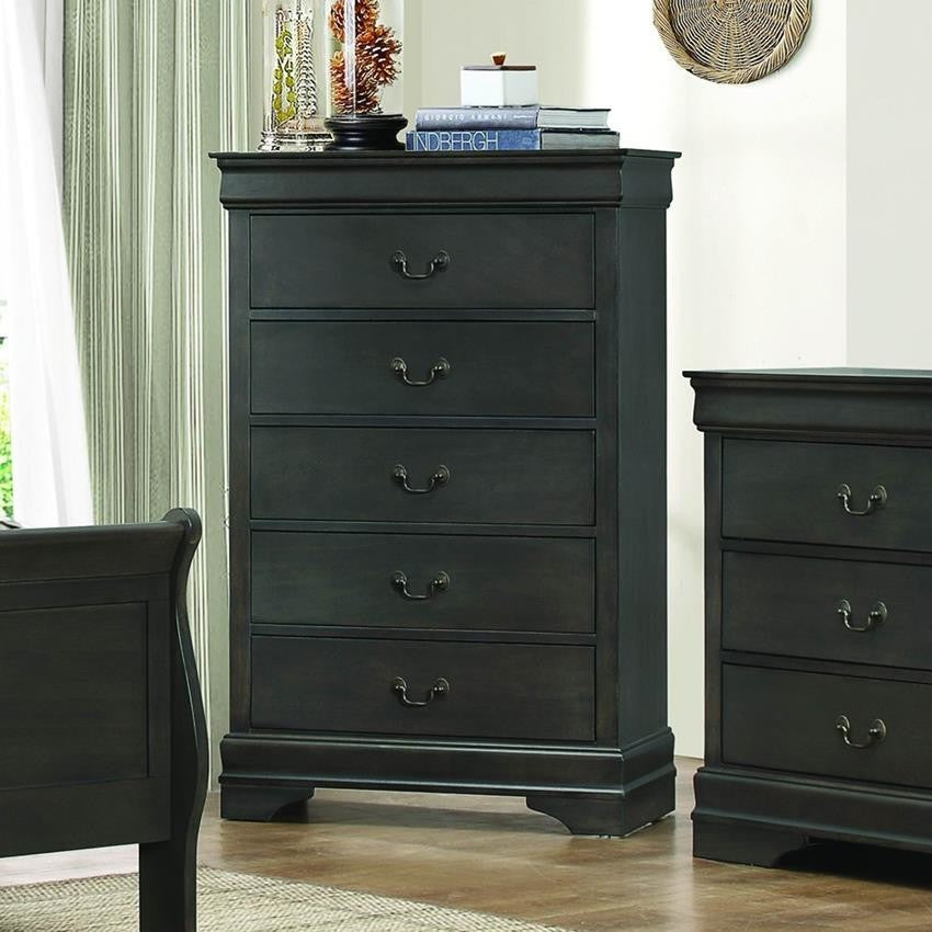 Homelegance Mayville 5-Drawer Chest, Stained Gray