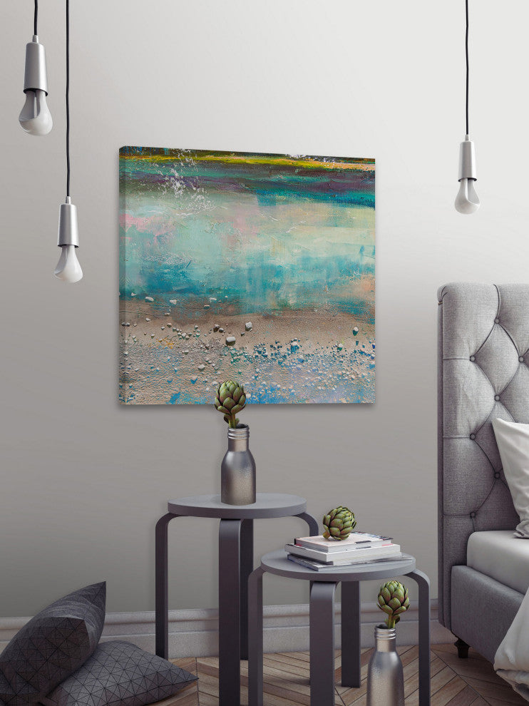 "Sand Pebbles" Painting Print on Wrapped Canvas, 32"x32"