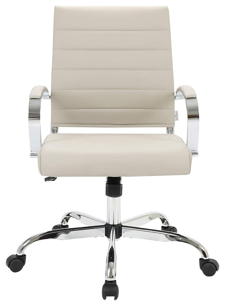 LeisureMod Benmar Leather Office Chair Tan