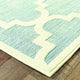 6' X 9' Blue Ivory Machine Woven Geometric Indoor Or Outdoor Area Rug