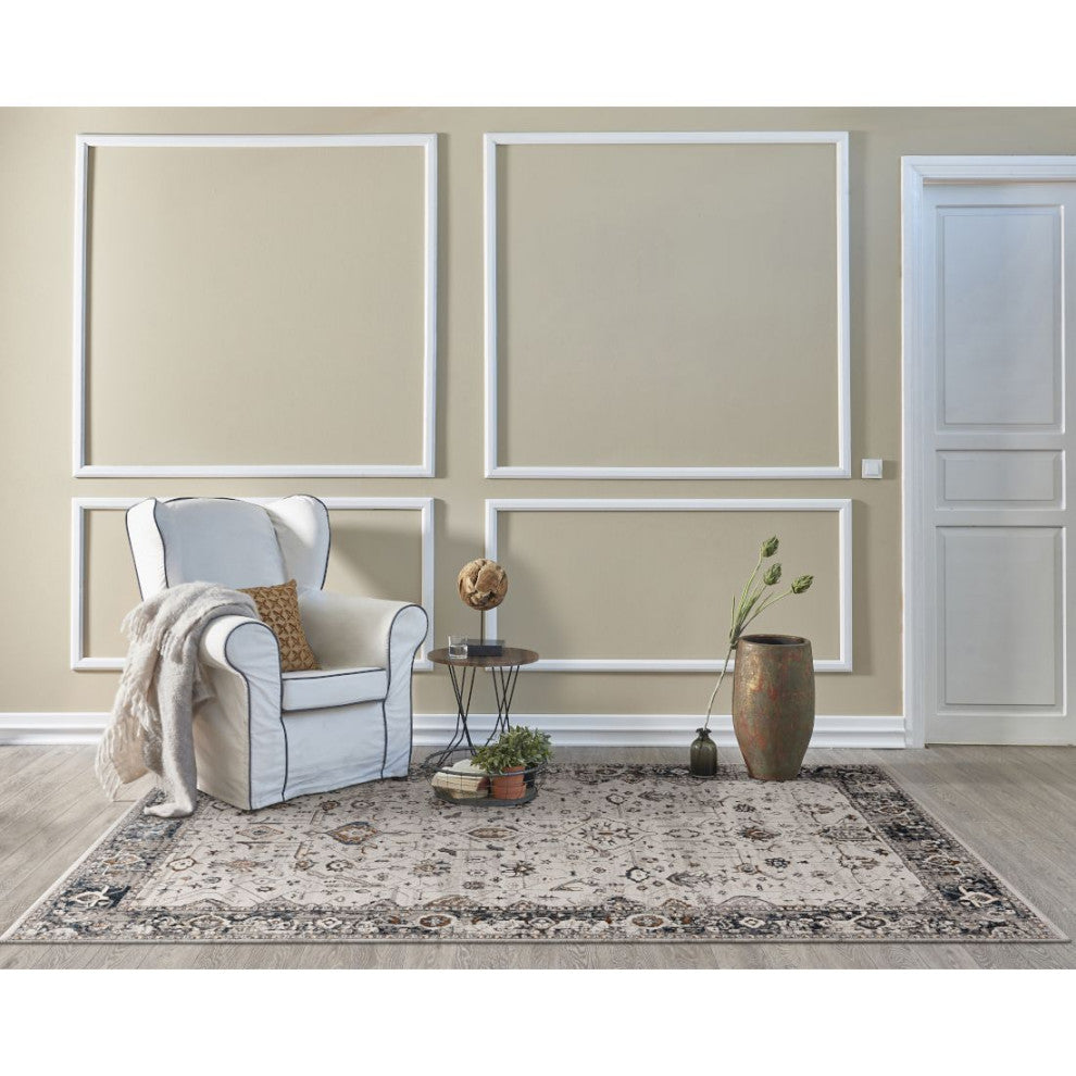 KAS Inspire 7500 Ivory/Gray Empera Area Rug, 8'x10'