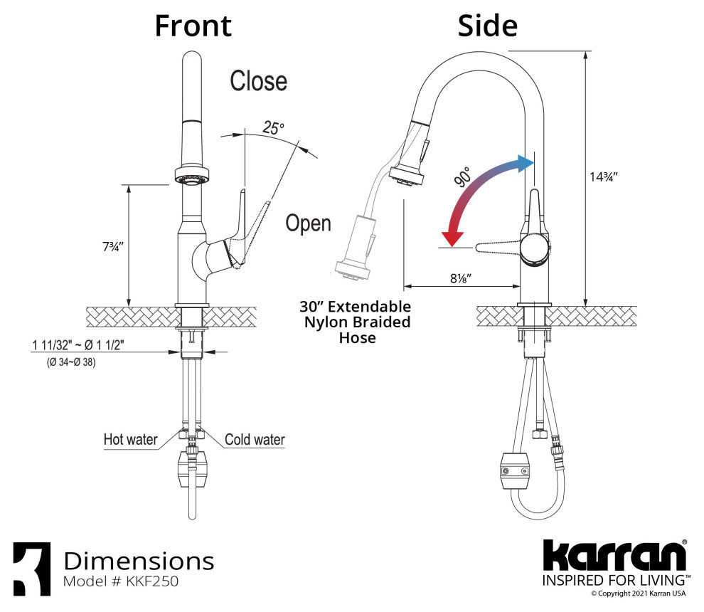 Karran Dockton Single-Handle Pull-Down Sprayer Kitchen Faucet, Stainless Steel