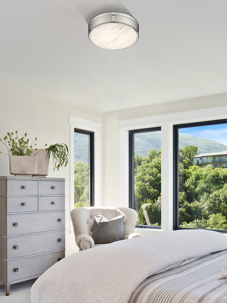 Z-LITE 1-Light Flush Mount, Polished Nickel