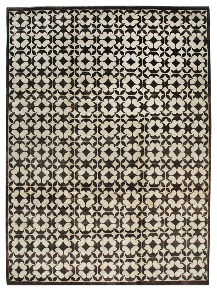 Black Transitional Geometric Ningxia Area Rug