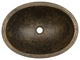 19" Oval Under Counter Hammered Copper Bathroom Sink, Antique Brass