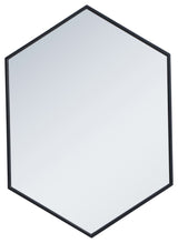 Metal Frame Hexagon Mirror 24", Black