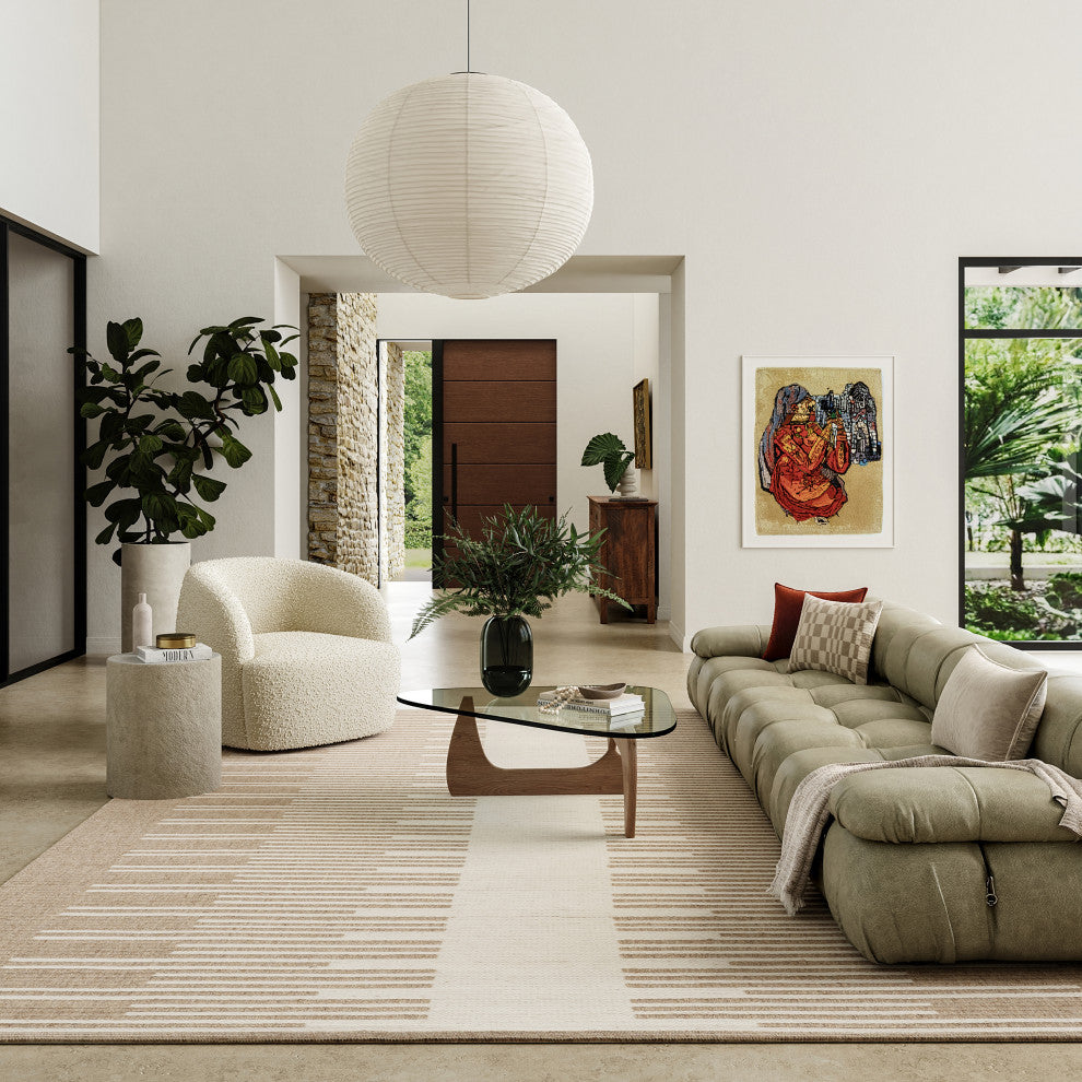 Drift Reversible Wool Area Rug, Natural 5' x 8'
