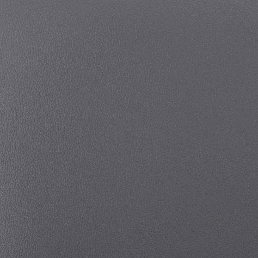 Lottech Swivel Bar Stool, Brushed Stainless Steel With Faux Leather, Gray