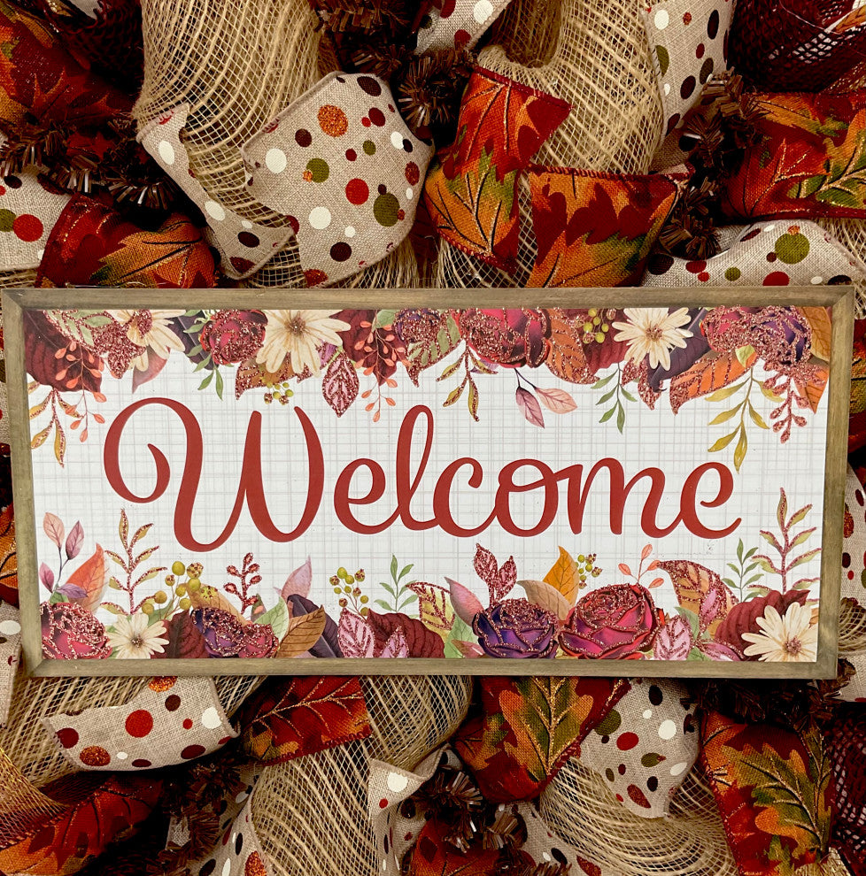 Welcome My Pretties Halloween Gnome Wreath 24 inch and 28 inch , Extra Large