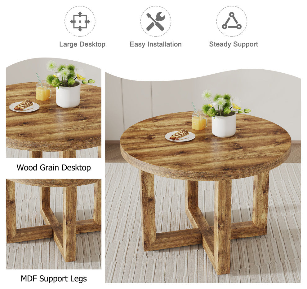Gewnee Rustic Natural Round Coffee Table