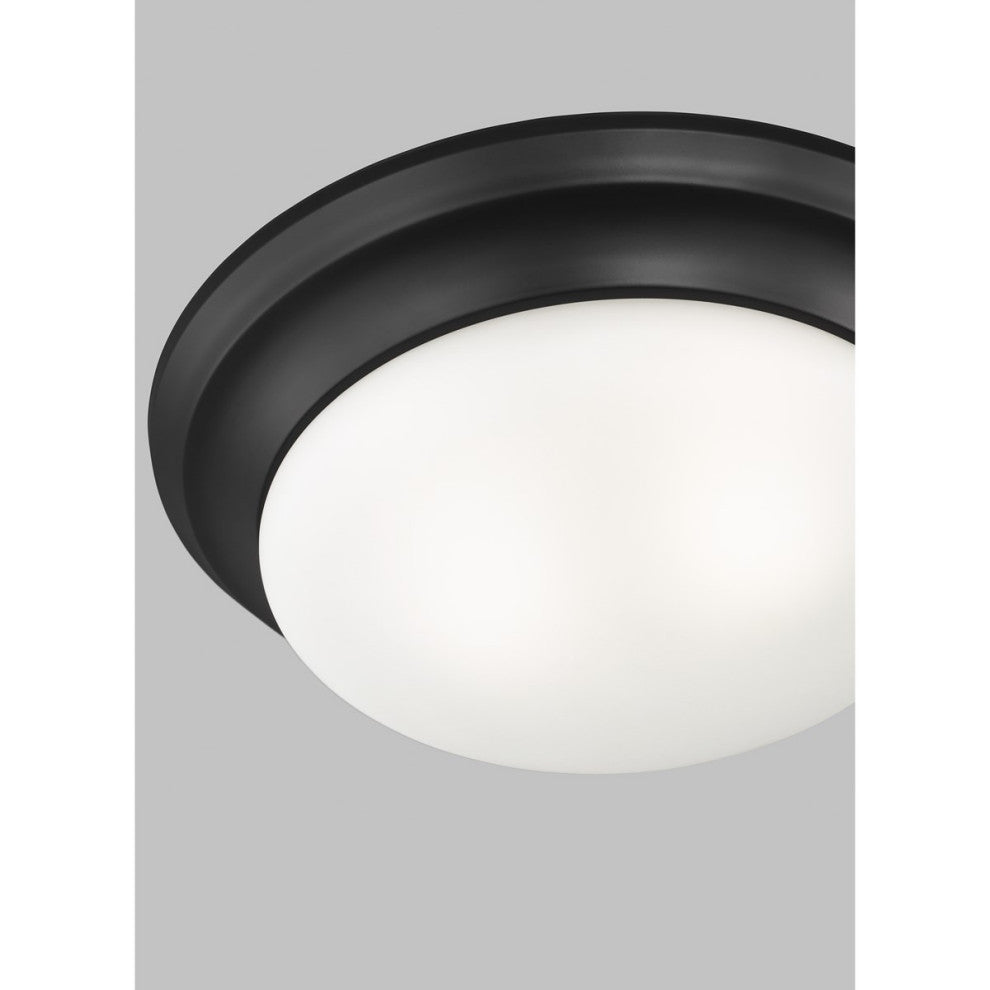 Sea Gull Nash 2-Light Flush Mount Midnight Black