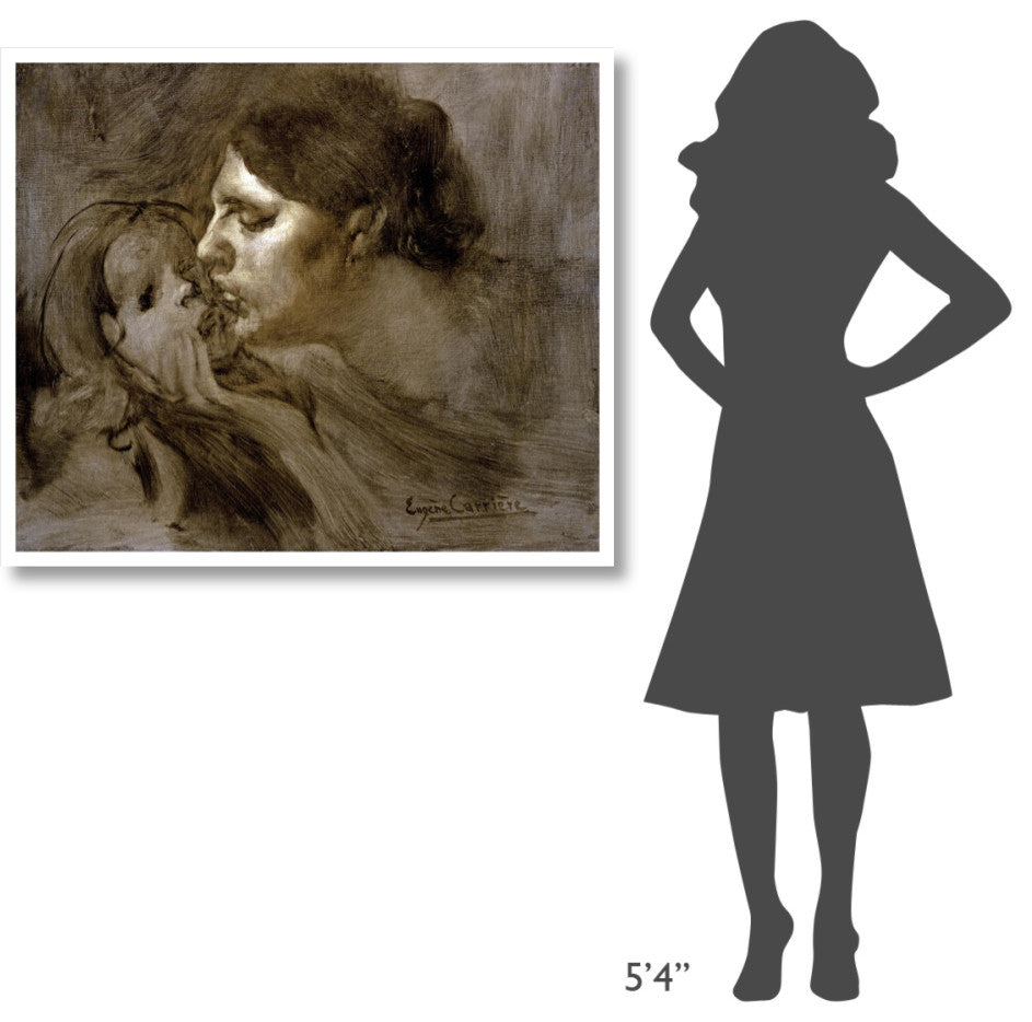 "The Motherly Kiss" Digital Paper Print by Eugene Carriere, 42"x35"