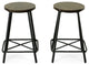 Illona 24" Counter Height Stool Set of 2, Elm/Black
