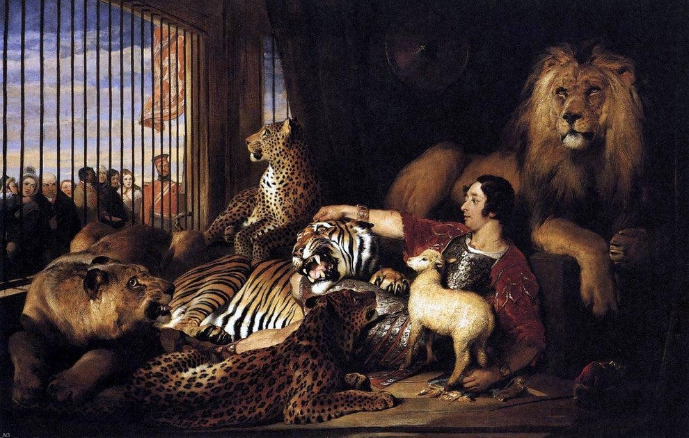 Sir Edwin Henry Landseer Isaac van Amburgh and his Animals Gallery Wrap Canvas