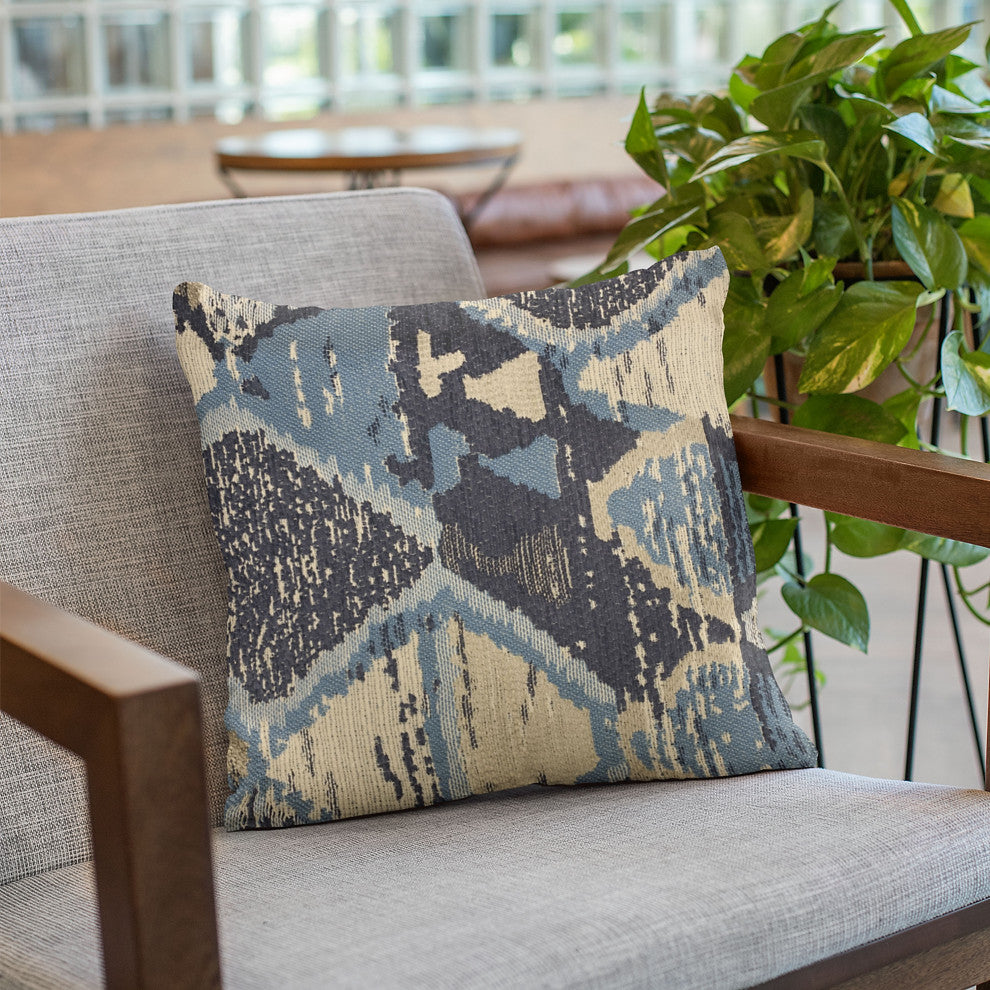 Plutus Blue Hidden Seas Abstract Luxury Throw Pillow, 20"x30"