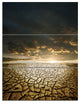 "Drought Land Under Cloudy Skies" Metal Wall Art, 3 Panels, 28"x36"