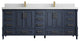 Aberdeen 84 Double Sink Bath Vanity in Hale Navy Blue  2" Calacatta Nuvo